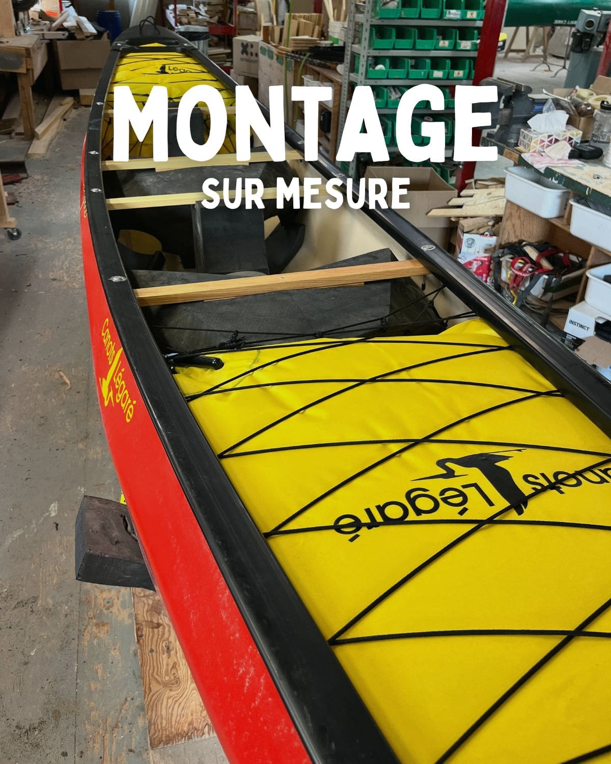 Canot équipé de ballons de pointe, ancrages, cale-cuisses Canots Légaré