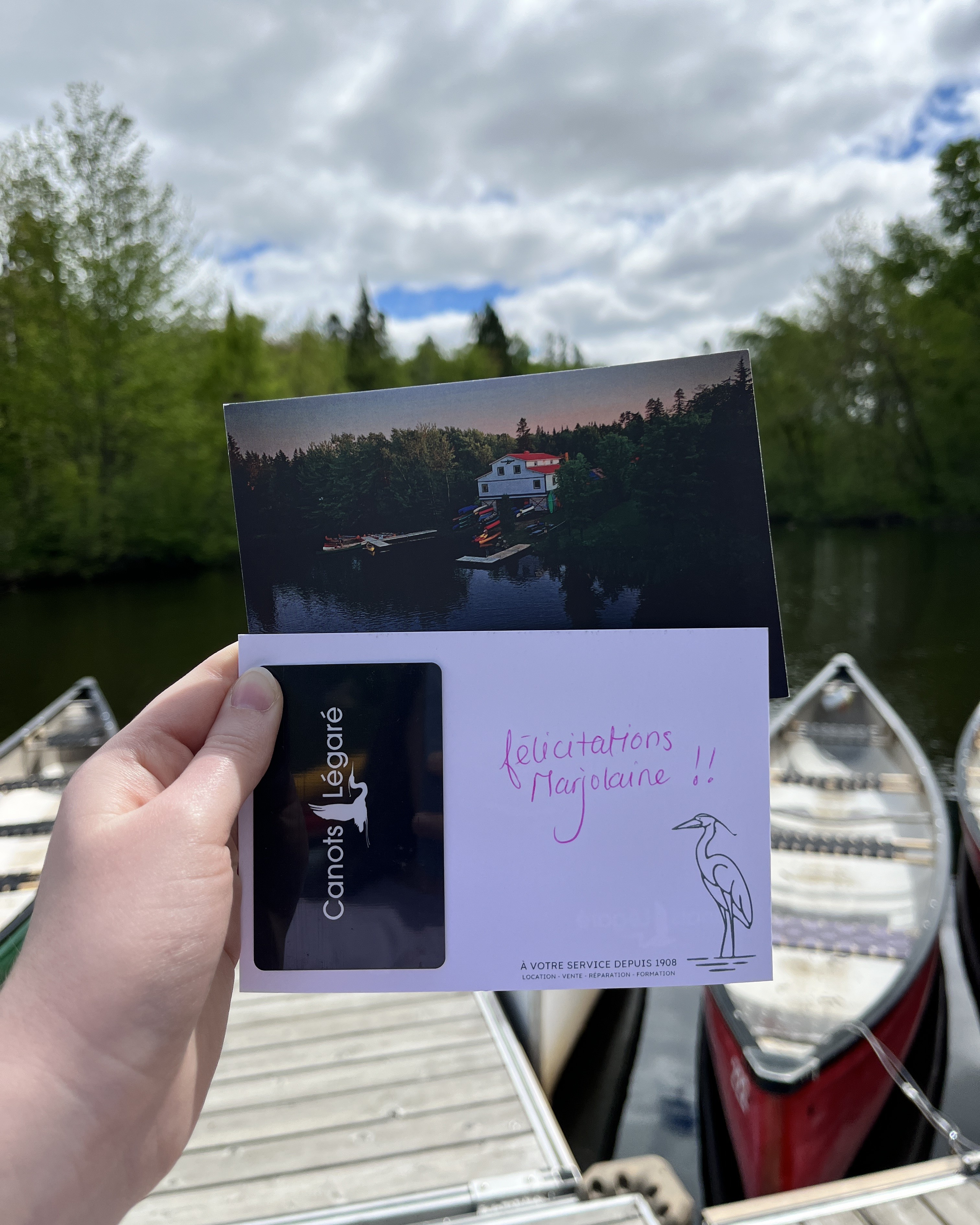 Carte cadeau tirée gratuitement chez Canots Légaré